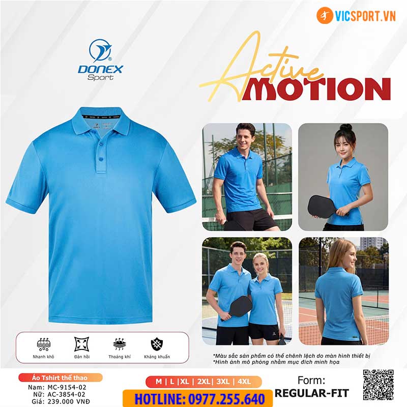 Áo polo thể thao Donex Active Motion nam nữ - Hình ảnh 9