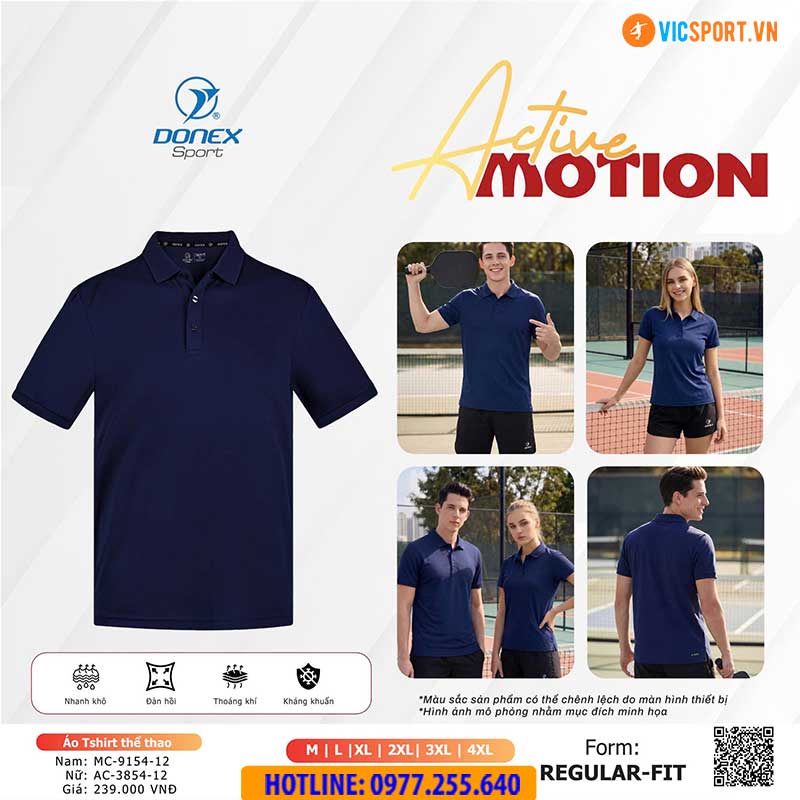 Áo polo thể thao Donex Active Motion nam nữ - Hình ảnh 13