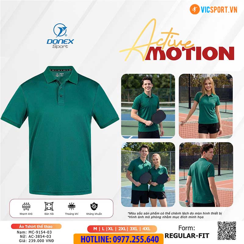 Áo polo thể thao Donex Active Motion nam nữ - Hình ảnh 4