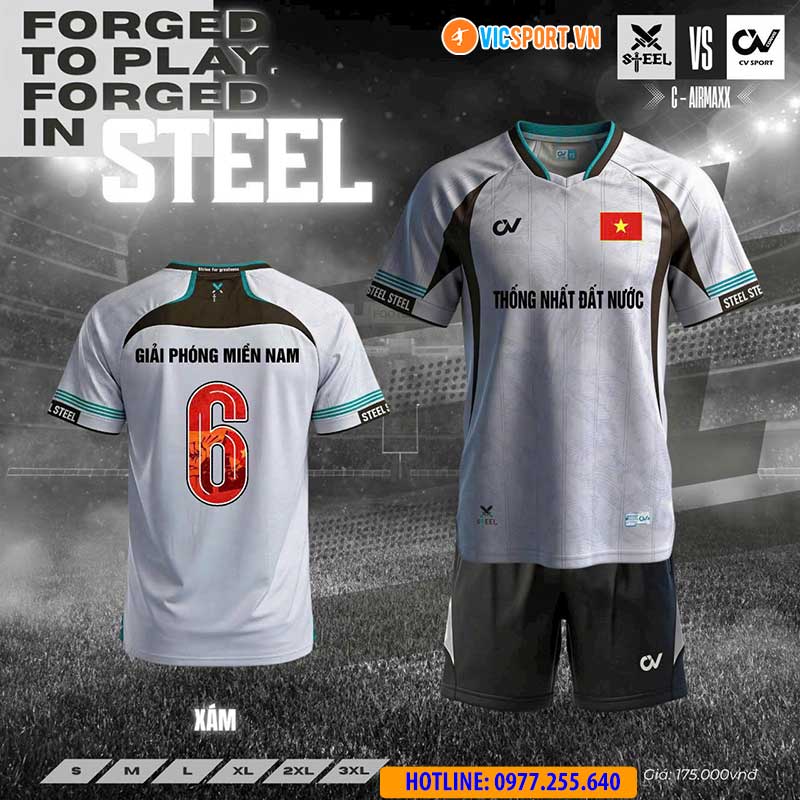 Áo đá banh không logo CV Steel - Hình ảnh 26