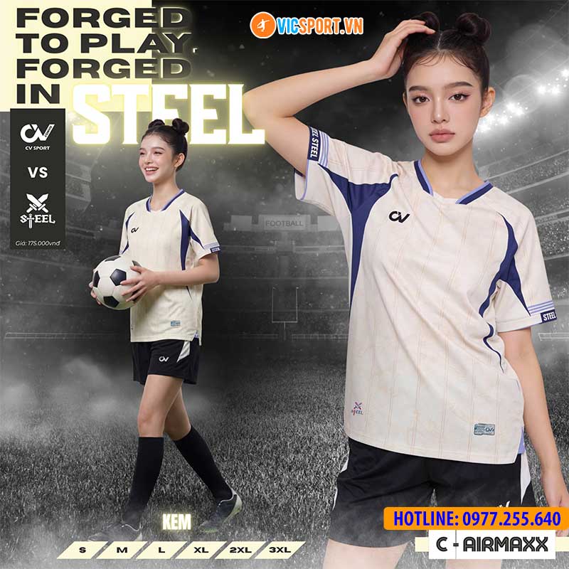 Áo đá banh không logo CV Steel - Hình ảnh 30