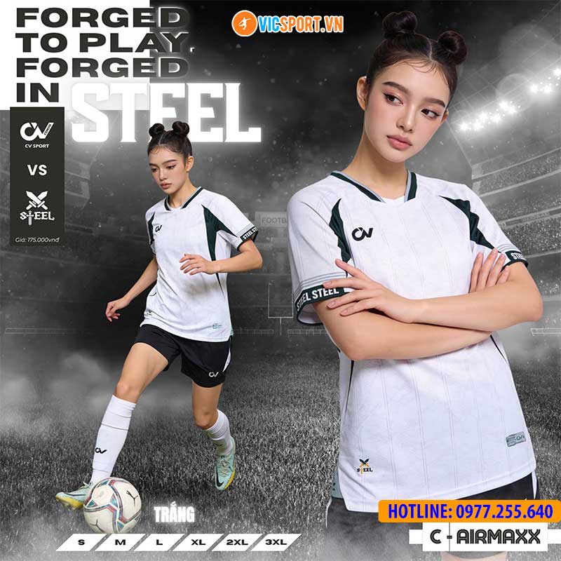 Áo đá banh không logo CV Steel - Hình ảnh 33