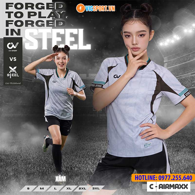 Áo đá banh không logo CV Steel - Hình ảnh 34