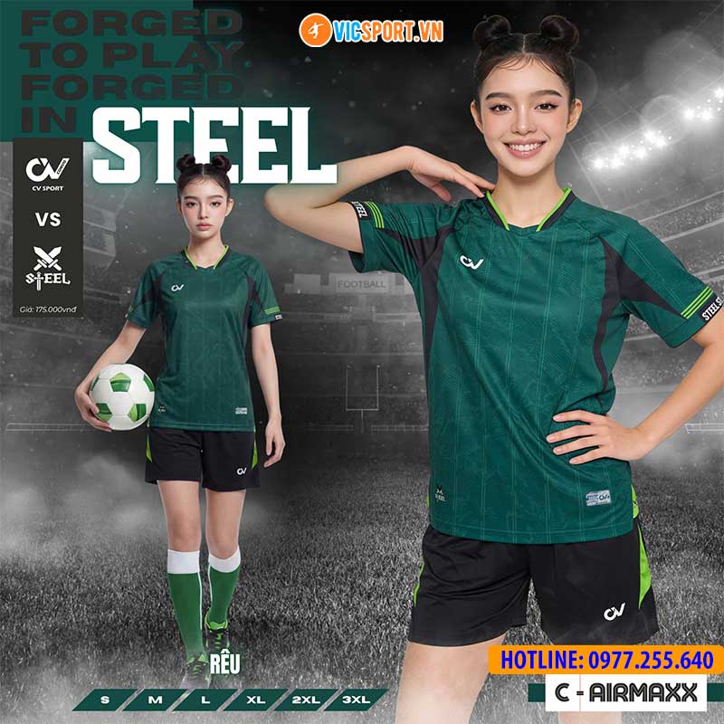 Áo đá banh không logo CV Steel - Hình ảnh 35