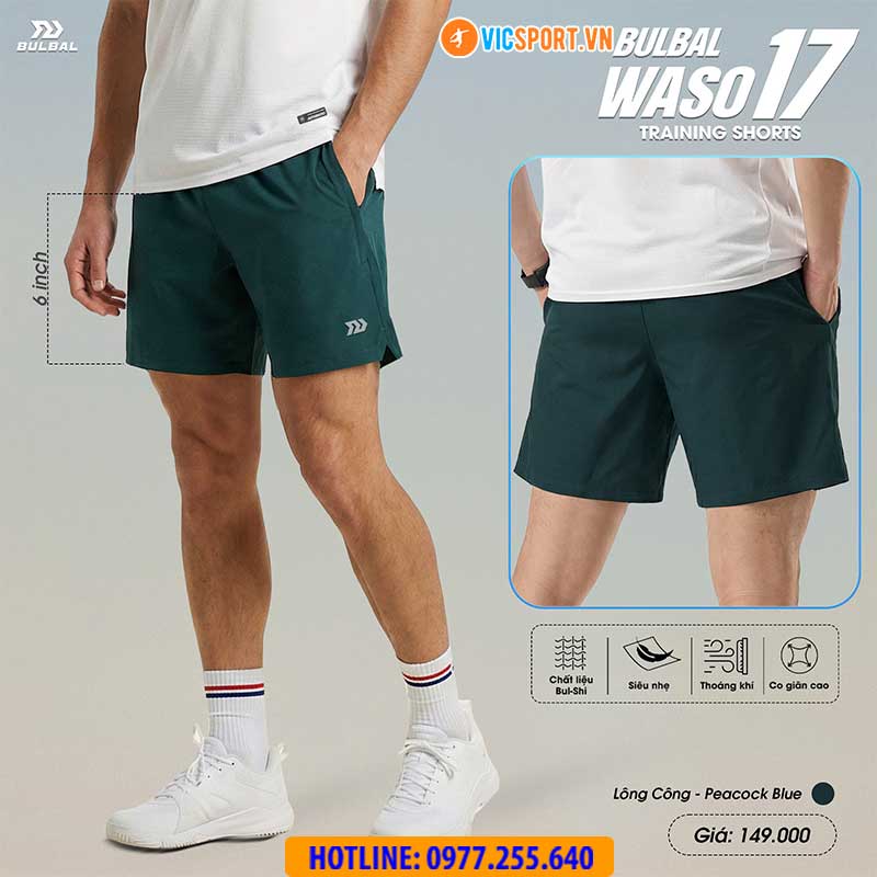 Quần thể thao nam Bulbal Waso 17 form ngắn chất dù - Hình ảnh 21