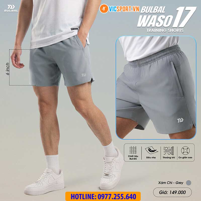 Quần thể thao nam Bulbal Waso 17 form ngắn chất dù - Hình ảnh 19