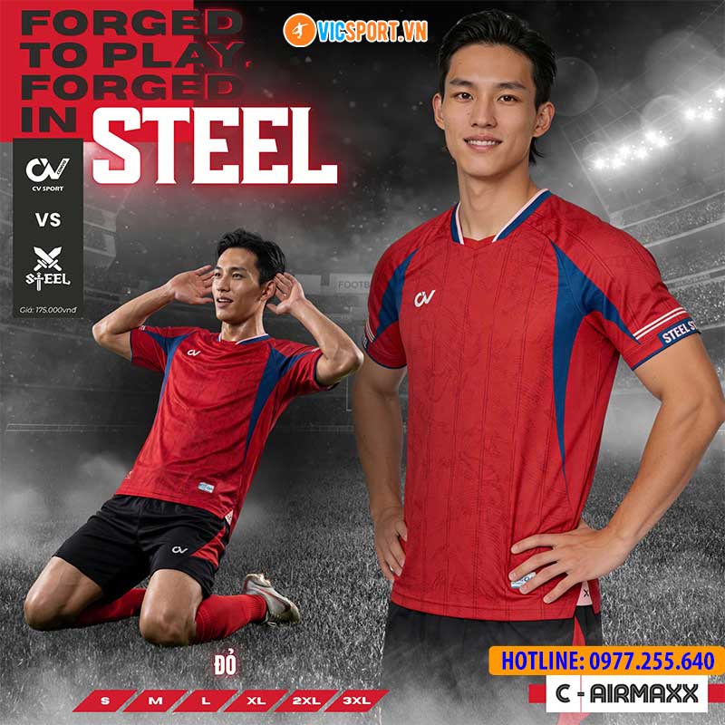 Áo đá banh không logo CV Steel - Hình ảnh 36