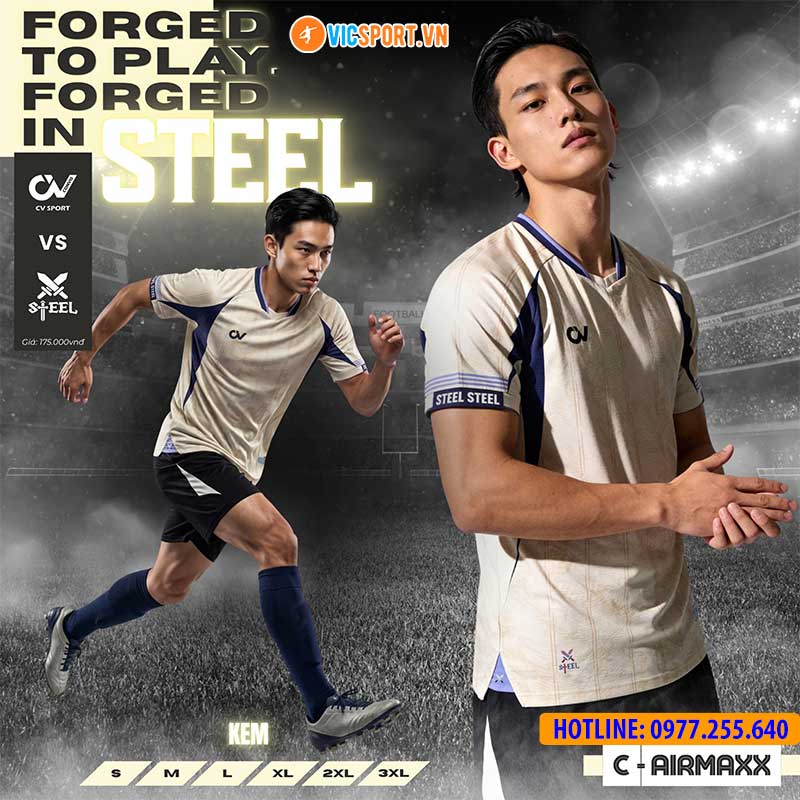 Áo đá banh không logo CV Steel - Hình ảnh 37