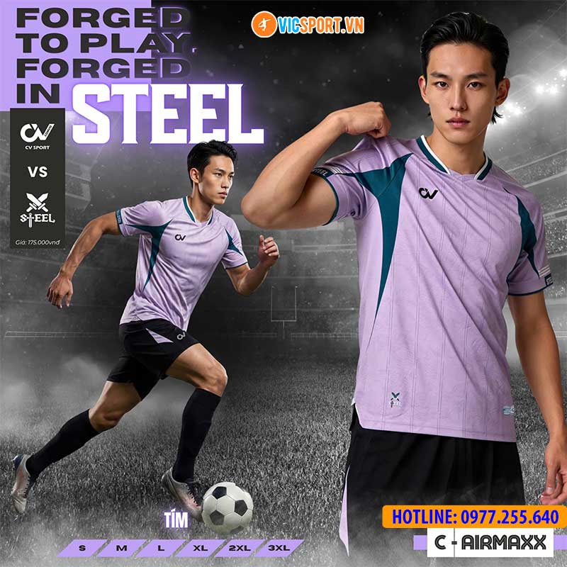Áo đá banh không logo CV Steel - Hình ảnh 39