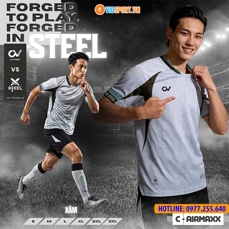Áo đá banh không logo CV Steel - Hình ảnh 41