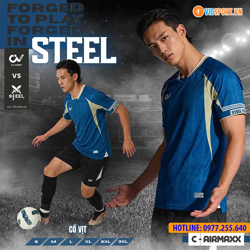 Áo đá banh không logo CV Steel - Hình ảnh 42
