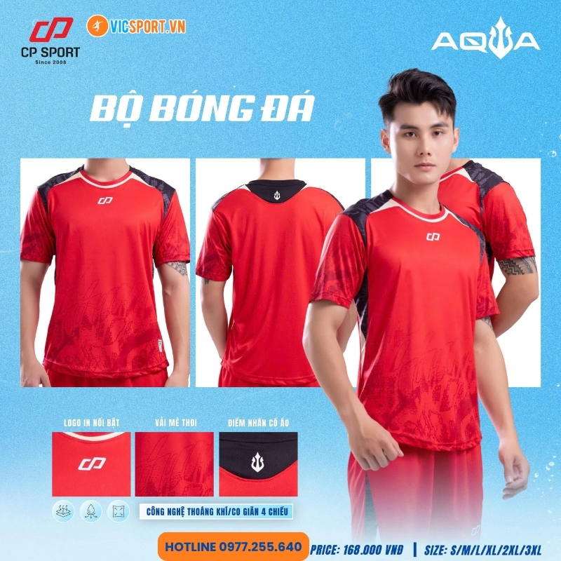 Áo đá banh không logo CP Aqua - Hình ảnh 33