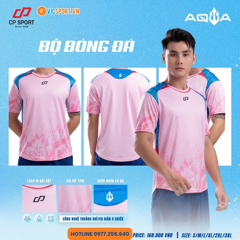 Áo đá banh không logo CP Aqua - Hình ảnh 34