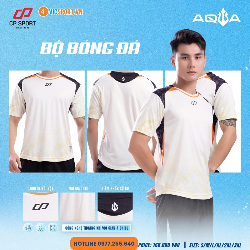 Áo đá banh không logo CP Aqua - Hình ảnh 35