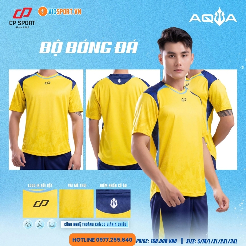 Áo đá banh không logo CP Aqua - Hình ảnh 37