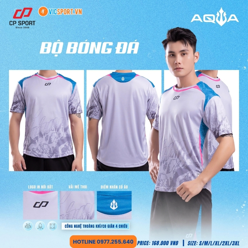 Áo đá banh không logo CP Aqua - Hình ảnh 38