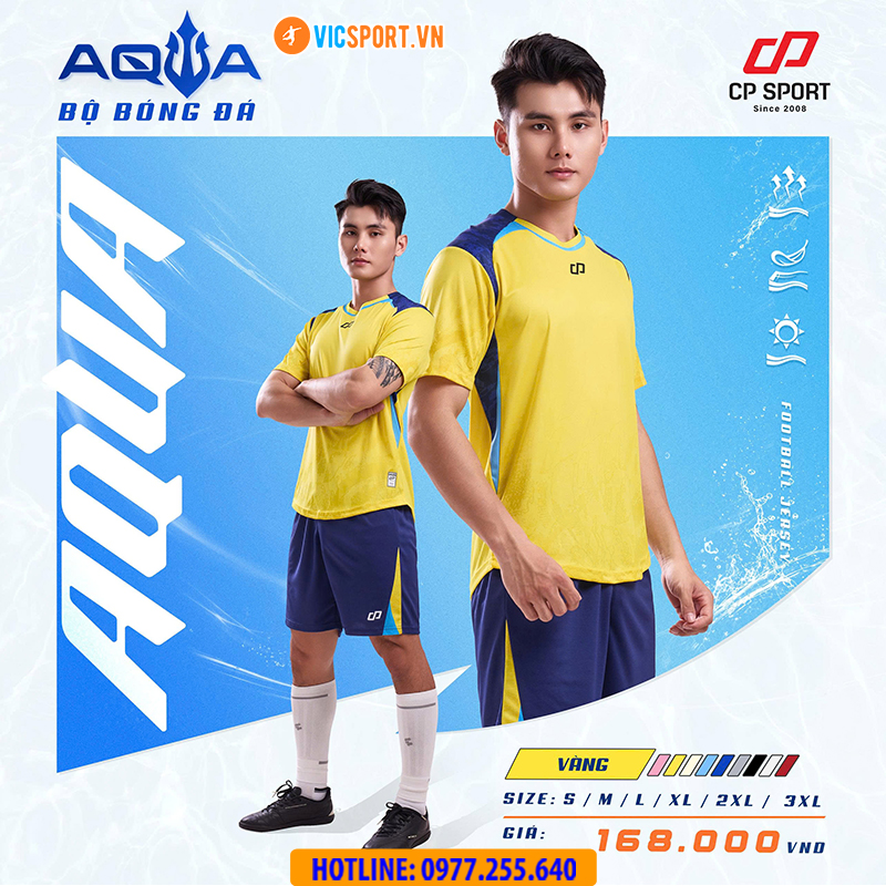 Áo đá banh không logo CP Aqua - Hình ảnh 21