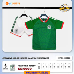 Áo đá banh trẻ em đội tuyển Mexico WC 2026
