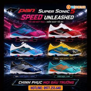 Giày đá banh Pan thái lan Sonic 5 đế IC đá sân nhân tạo