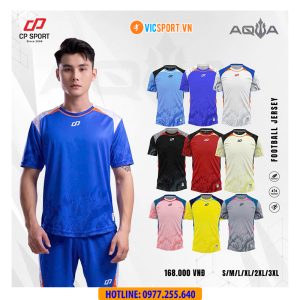 Áo đá banh không logo CP Aqua