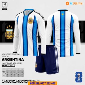 Áo đá banh tay dài Đội tuyển Argentina WC 2026