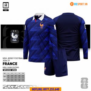 Áo đá banh tay dài Đội tuyển Pháp WC 2026