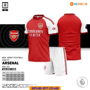 Áo đá banh Clb Arsenal mùa giải 2026-2027 vải mè