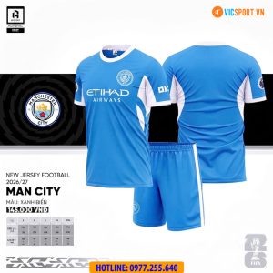 Áo đá banh Clb Man City mùa giải 2026-2027 vải mè