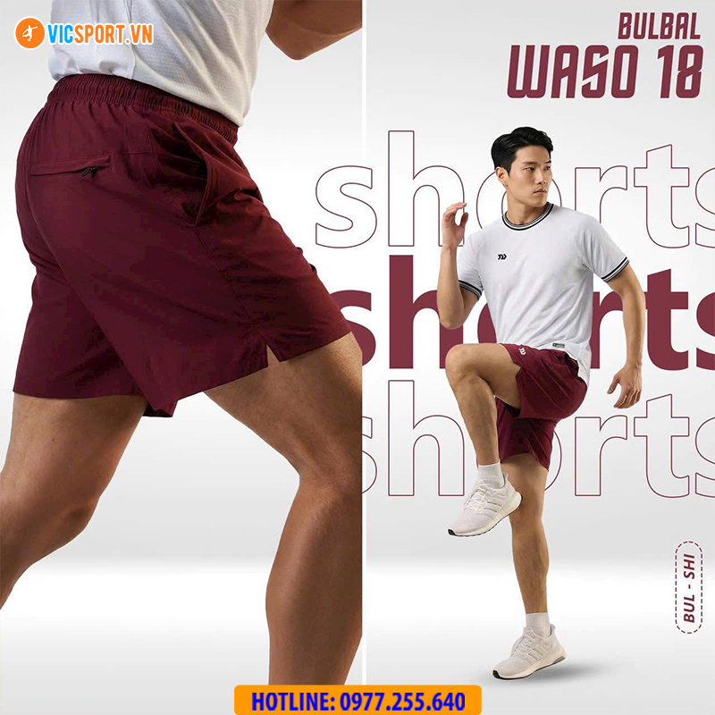 Quần thể thao nam Bulbal Waso 18 form ngắn chất dù - Hình ảnh 17