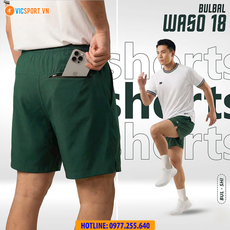 Quần thể thao nam Bulbal Waso 18 form ngắn chất dù - Hình ảnh 21