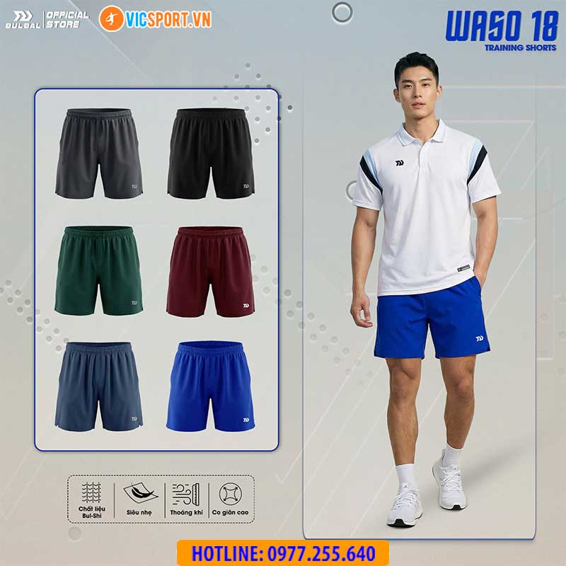 Quần thể thao nam Bulbal Waso 18 form ngắn chất dù