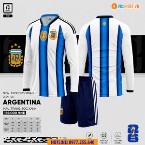 Áo đá banh tay dài Đội tuyển Argentina WC 2026