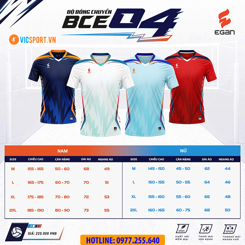 Quần áo bóng chuyền Egan BCE04 nam nữ - Hình ảnh 7
