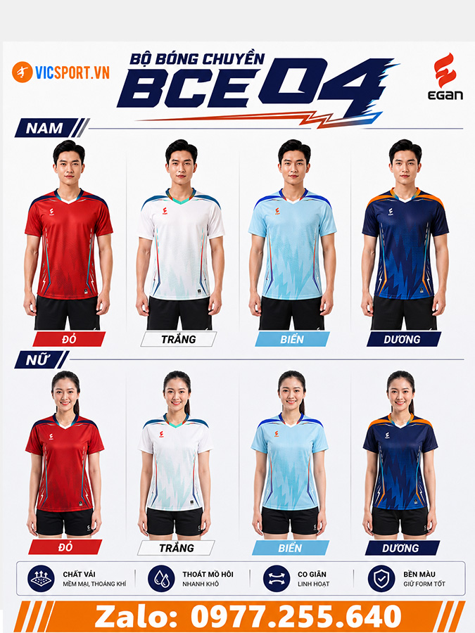 Quần áo bóng chuyền Egan BCE04 nam nữ - Hình ảnh 18