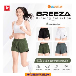 Quần đùi thể thao nữ Just Play Breeza 2 lớp