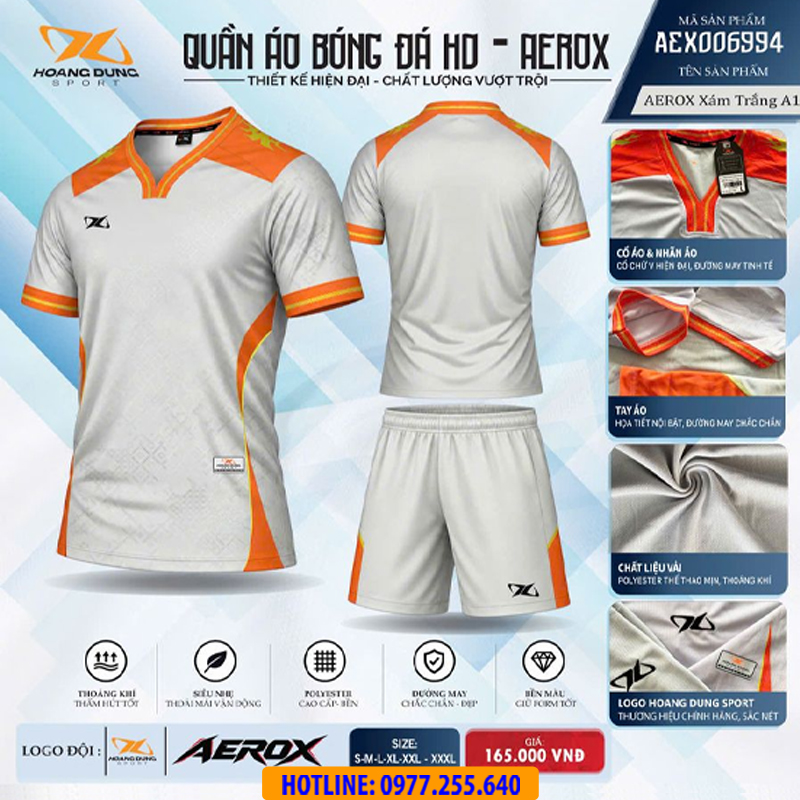 Áo đá banh không logo HD Aerox - Hình ảnh 15