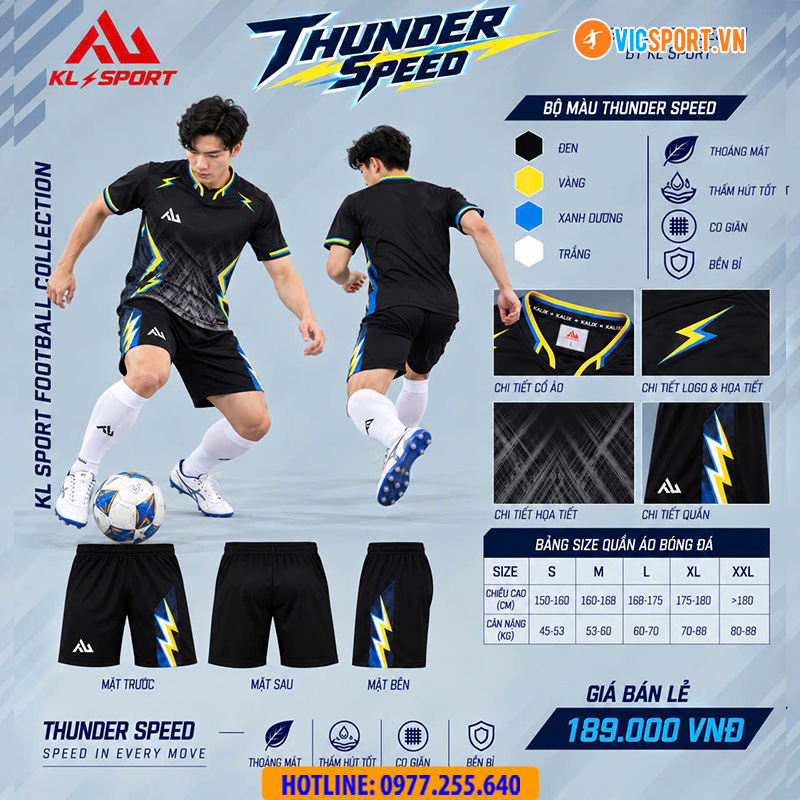 Áo đá banh không logo KaLix Thunder Speed KL06 - Hình ảnh 8