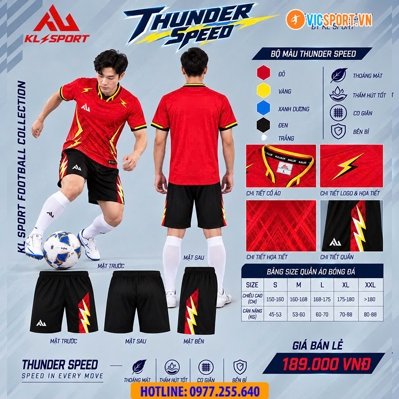 Áo đá banh không logo KaLix Thunder Speed KL06 - Hình ảnh 9