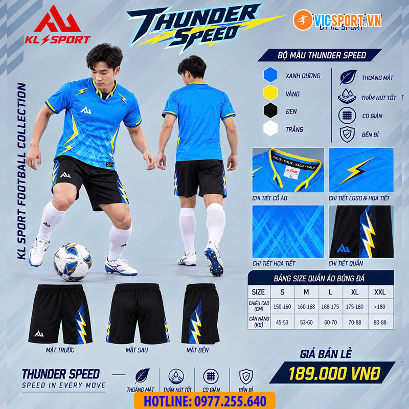 Áo đá banh không logo KaLix Thunder Speed KL06 - Hình ảnh 12