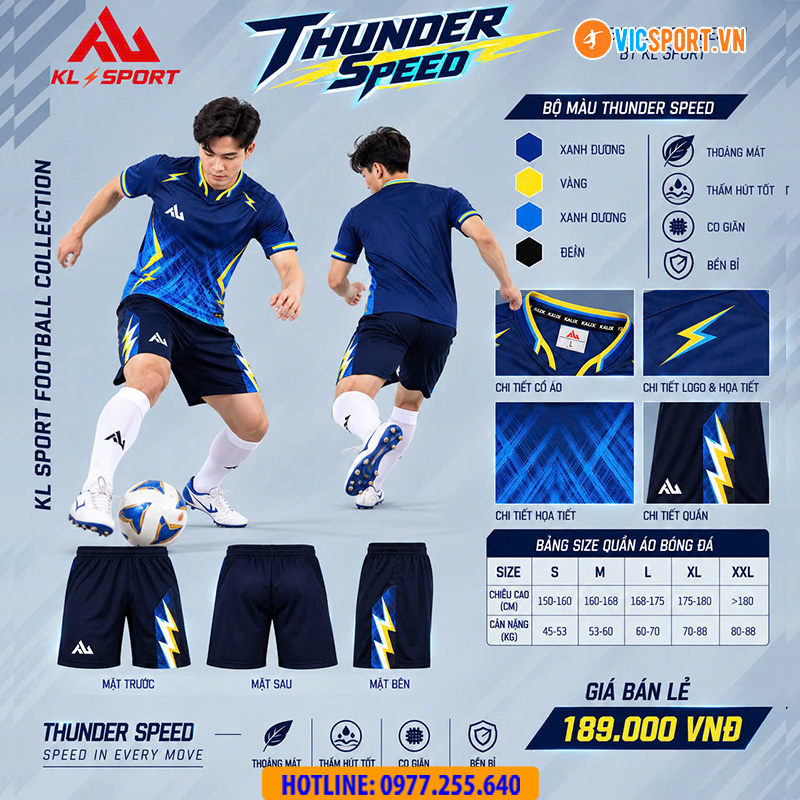 Áo đá banh không logo KaLix Thunder Speed KL06 - Hình ảnh 13