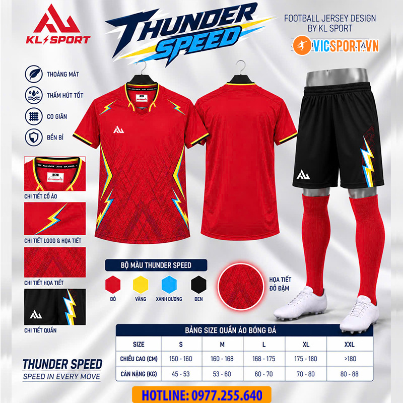 Áo đá banh không logo KaLix Thunder Speed KL06 - Hình ảnh 3