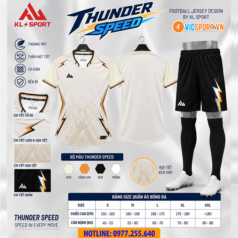 Áo đá banh không logo KaLix Thunder Speed KL06 - Hình ảnh 4