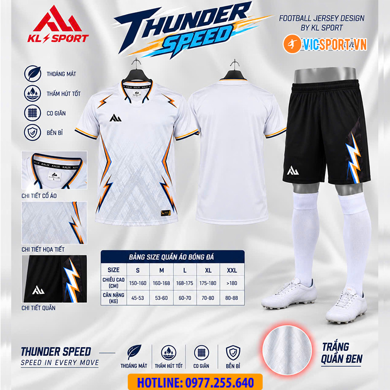 Áo đá banh không logo KaLix Thunder Speed KL06 - Hình ảnh 5