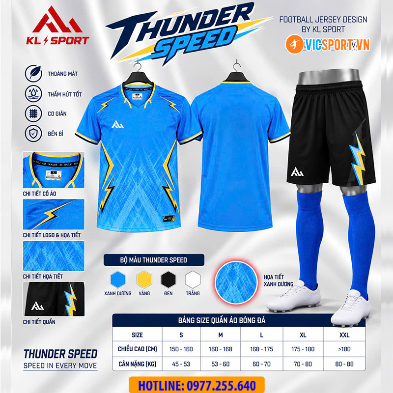 Áo đá banh không logo KaLix Thunder Speed KL06 - Hình ảnh 6