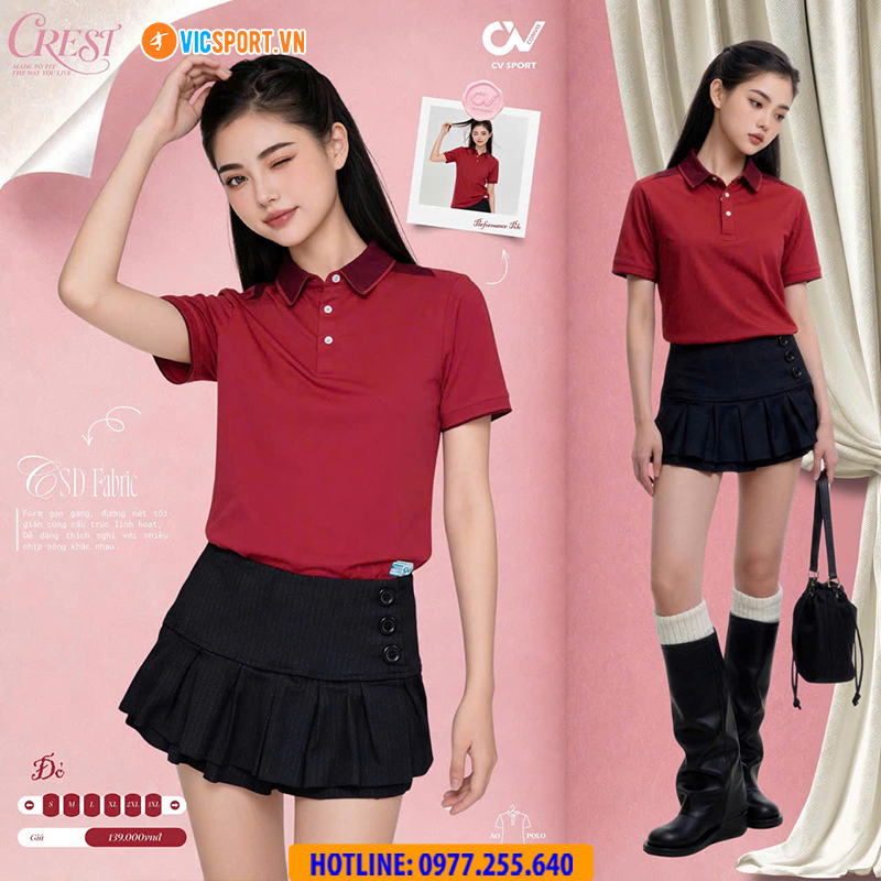 Áo polo thể thao CV Crest đa năng - Hình ảnh 12