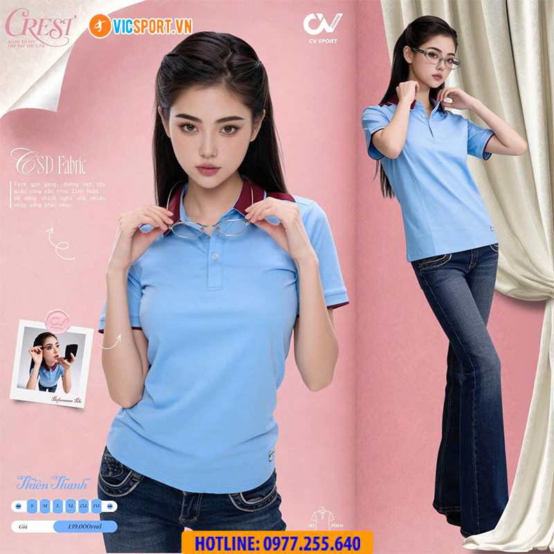 Áo polo thể thao CV Crest đa năng - Hình ảnh 14