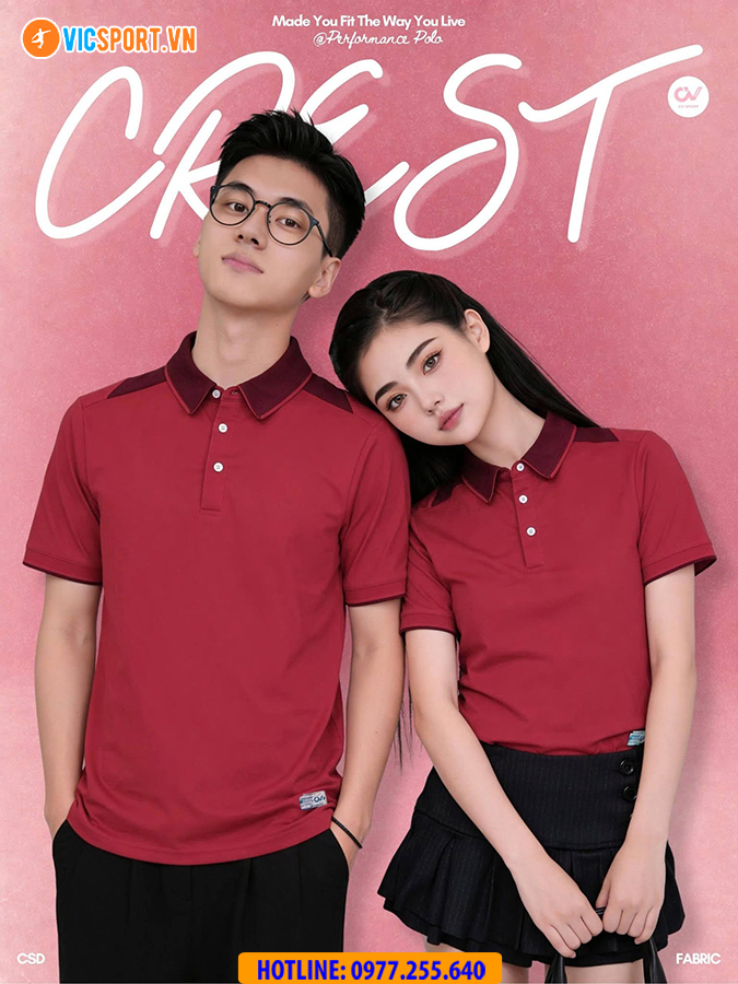 Áo polo thể thao CV Crest đa năng - Hình ảnh 20