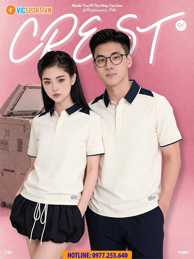 Áo polo thể thao CV Crest đa năng - Hình ảnh 21
