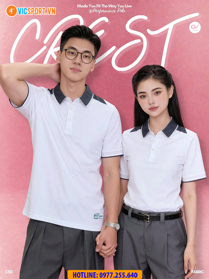 Áo polo thể thao CV Crest đa năng - Hình ảnh 23