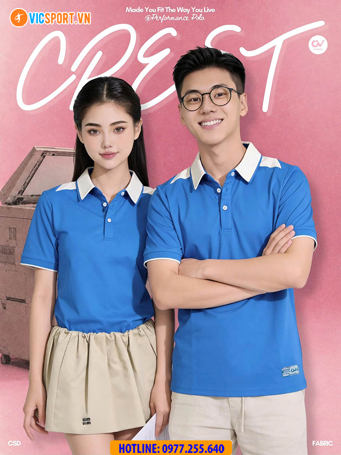 Áo polo thể thao CV Crest đa năng - Hình ảnh 26